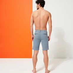 Clearance Vilebrequin Men Cotton Printed Bermuda Shorts Micro Flower Grey Metal/Grey