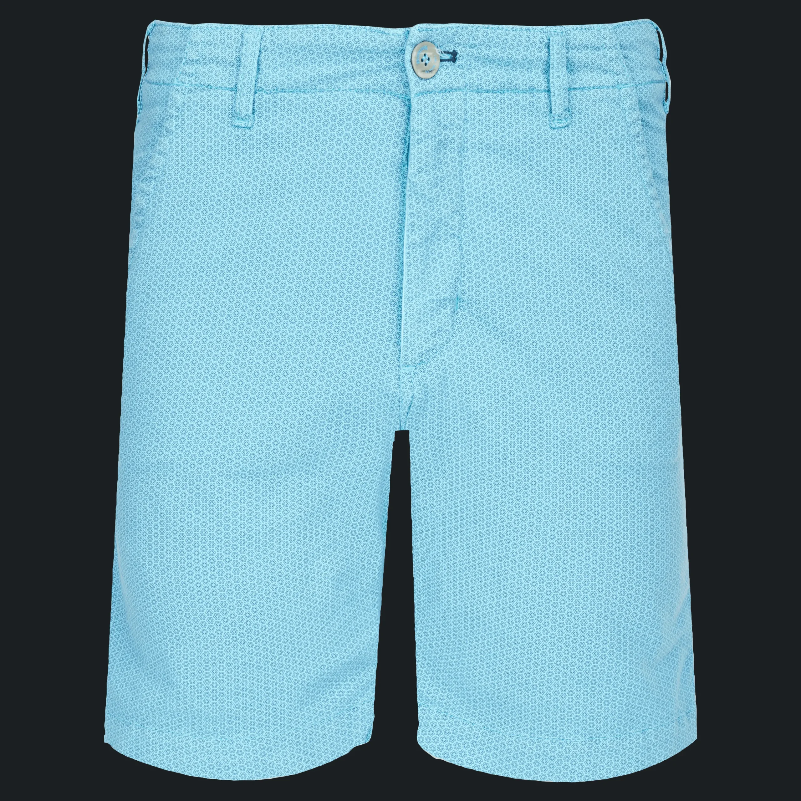 Fashion Vilebrequin Men Cotton Printed Bermuda Shorts Micro Flower Lagoon/Blue