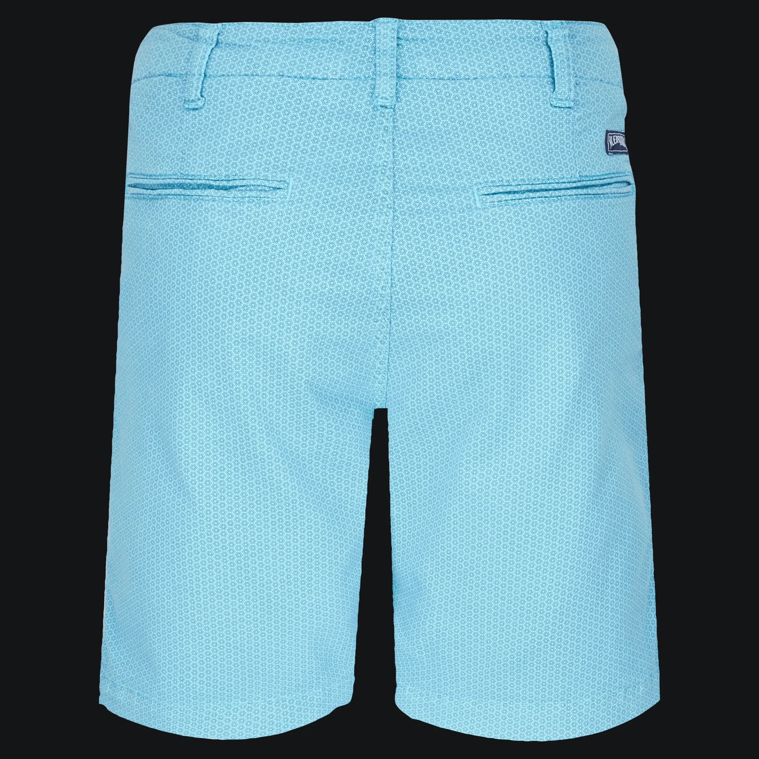 Fashion Vilebrequin Men Cotton Printed Bermuda Shorts Micro Flower Lagoon/Blue