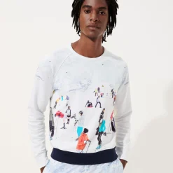 Cheap Vilebrequin Men Cotton Sweatshirt Ski - X Massimo Vitali Sky Blue/Blue