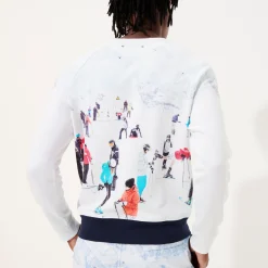 Cheap Vilebrequin Men Cotton Sweatshirt Ski - X Massimo Vitali Sky Blue/Blue