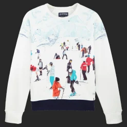 Cheap Vilebrequin Men Cotton Sweatshirt Ski - X Massimo Vitali Sky Blue/Blue