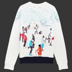 Cheap Vilebrequin Men Cotton Sweatshirt Ski - X Massimo Vitali Sky Blue/Blue