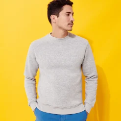 Cheap Vilebrequin Men Cotton Sweatshirt Solid Lihght Gray Heather/Grey