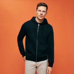 Best Vilebrequin Men Cotton Sweatshirt Solid Navy/Blue