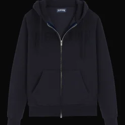 Best Vilebrequin Men Cotton Sweatshirt Solid Navy/Blue