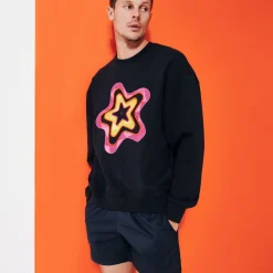 Online Vilebrequin Men Cotton Sweatshirt Stars Gift Navy/Blue
