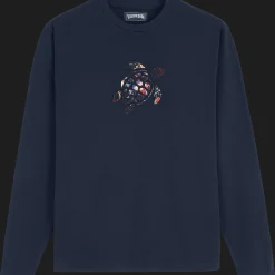 Hot Vilebrequin Men Cotton T-Shirt Solid Navy/Blue