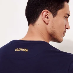 Sale Vilebrequin Men Cotton T-Shirt The Year Of The Rabbit Navy/Blue