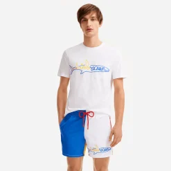 Cheap Vilebrequin Men Cotton T-Shirt Squale - X Jcc+ - Limited Edition White/White