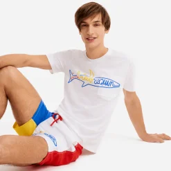 Cheap Vilebrequin Men Cotton T-Shirt Squale - X Jcc+ - Limited Edition White/White