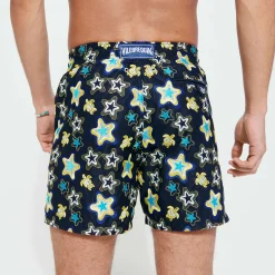 Shop Vilebrequin Men Embroidered Swim Trunks Stars Gift - Limited Edition Navy/Blue
