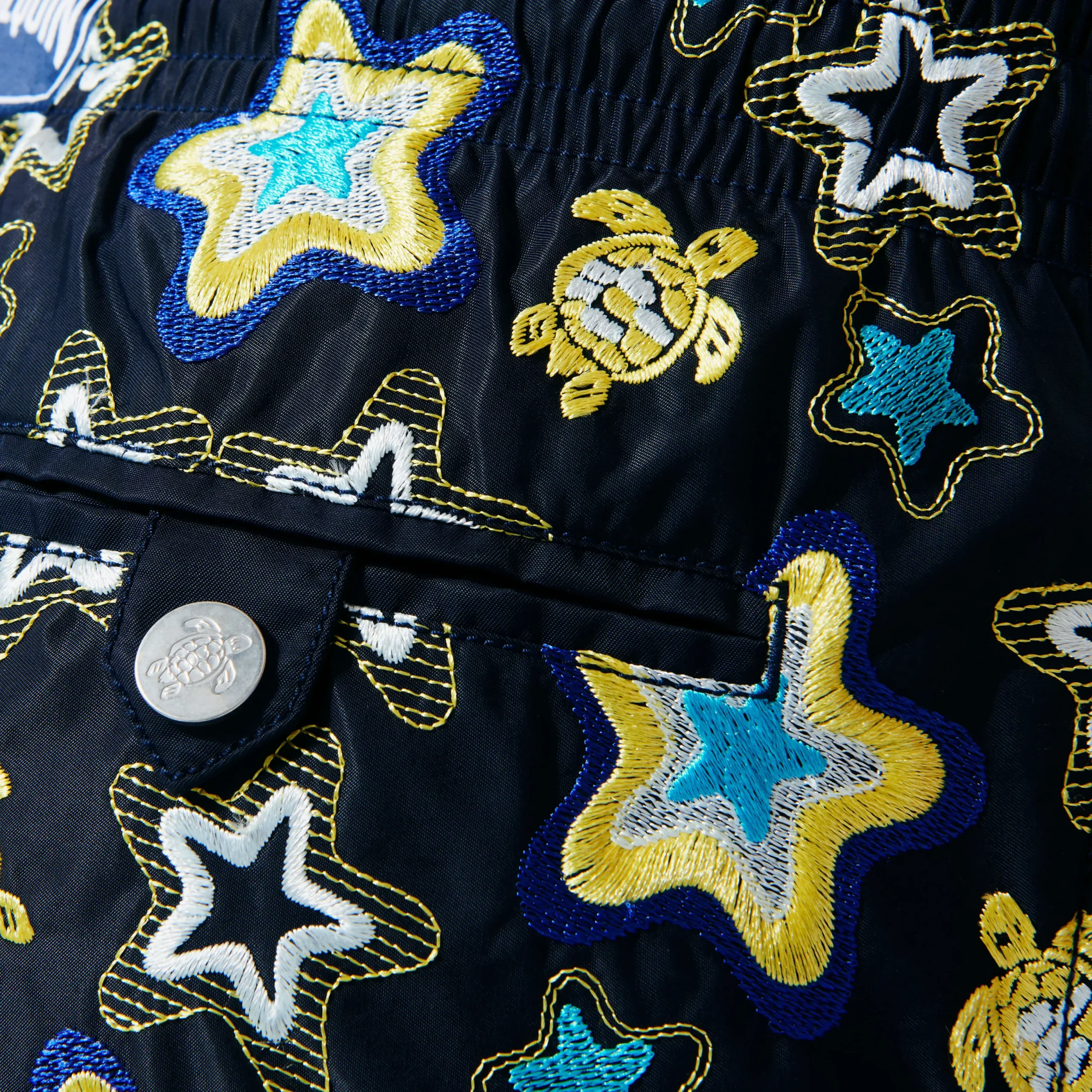 Shop Vilebrequin Men Embroidered Swim Trunks Stars Gift - Limited Edition Navy/Blue
