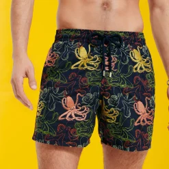 New Vilebrequin Men Embroidered Swim Trunks Octopussy - Limited Edition Navy/Blue