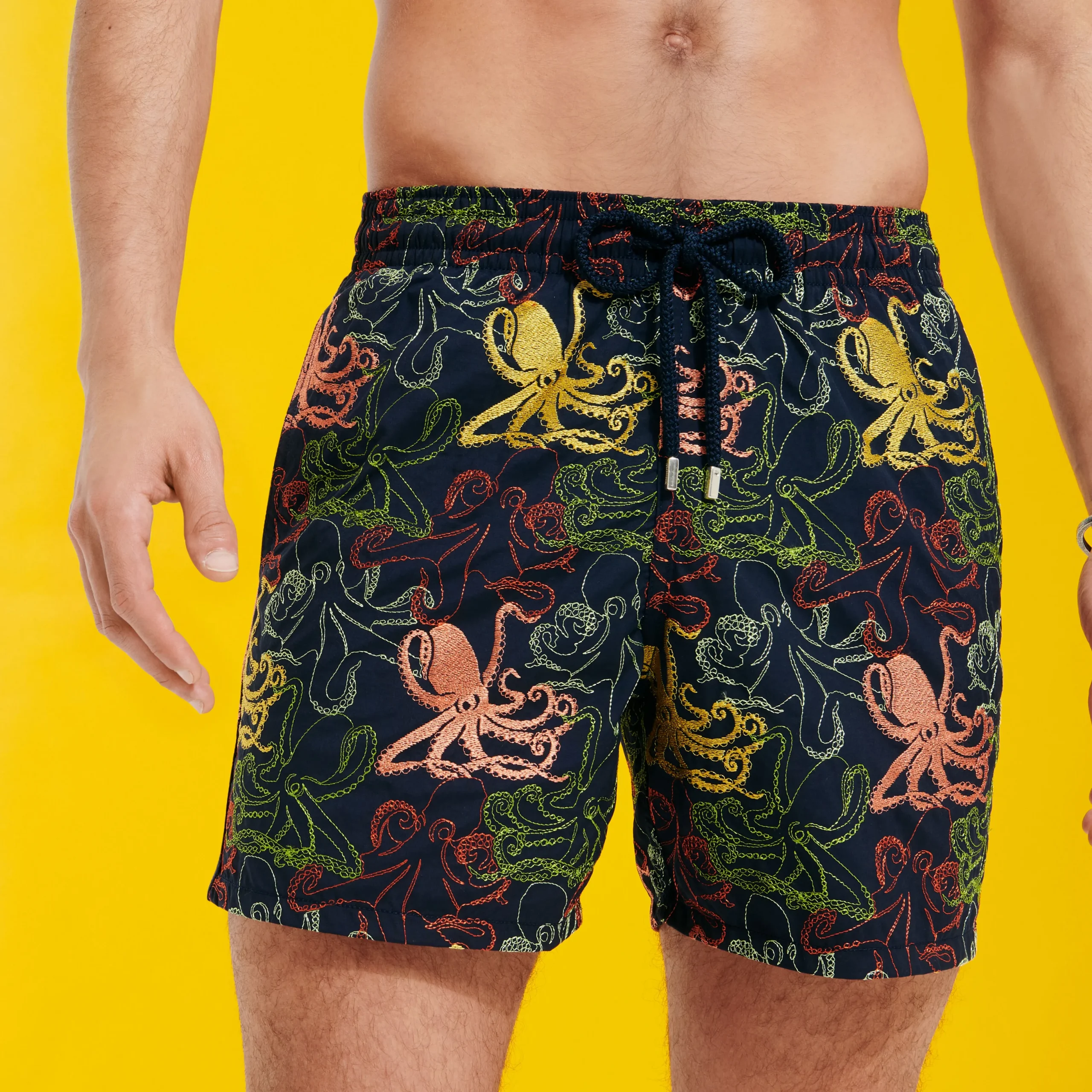 New Vilebrequin Men Embroidered Swim Trunks Octopussy - Limited Edition Navy/Blue