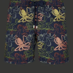 New Vilebrequin Men Embroidered Swim Trunks Octopussy - Limited Edition Navy/Blue