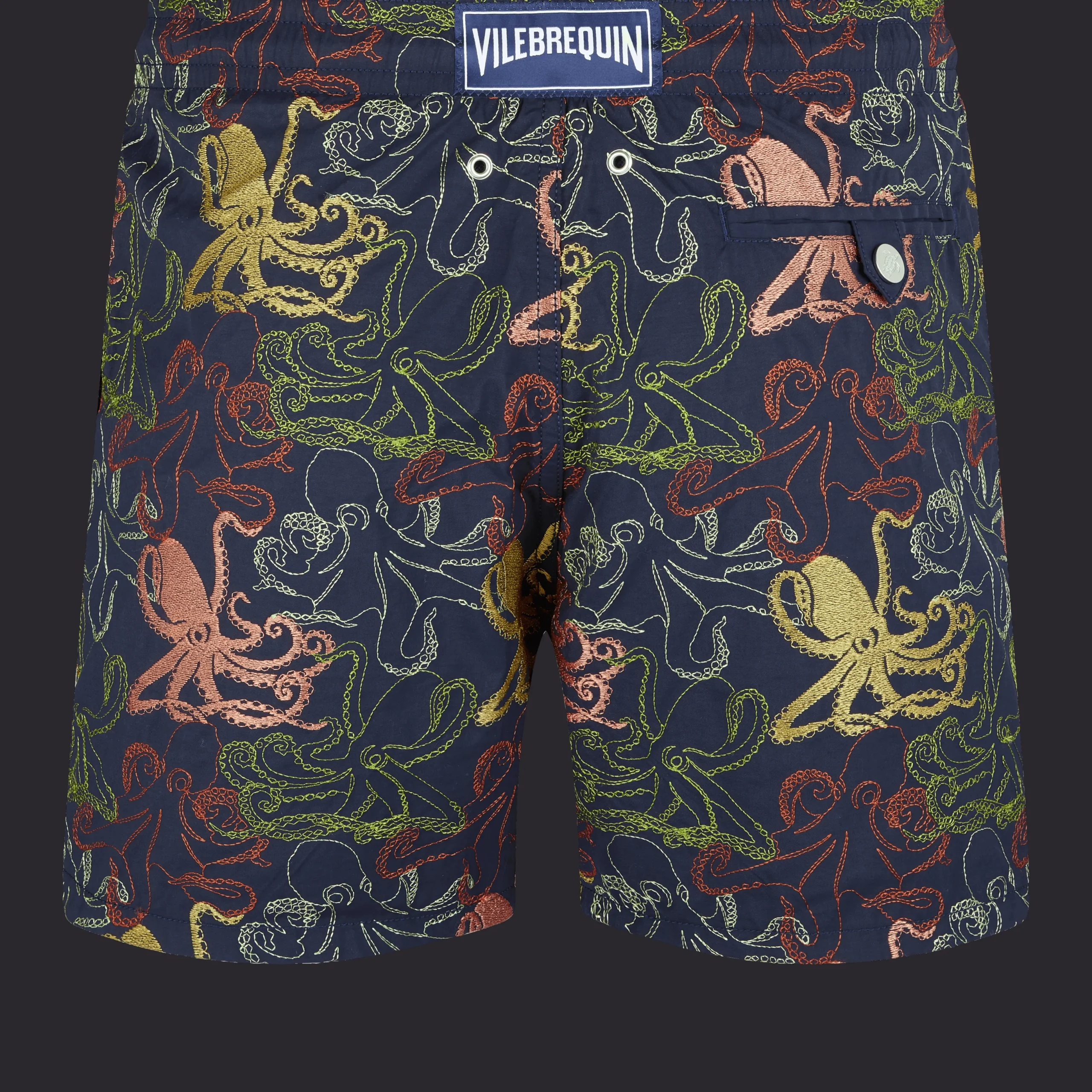 New Vilebrequin Men Embroidered Swim Trunks Octopussy - Limited Edition Navy/Blue