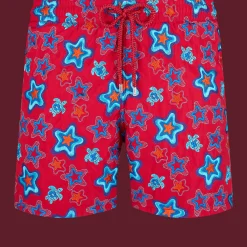 Online Vilebrequin Men Embroidered Swim Trunks Stars Gift - Limited Edition Burgundy/Red