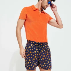 Hot Vilebrequin Men Embroidered Swim Trunks Micro Ronde Des Tortues - Limited Edition Navy/Blue