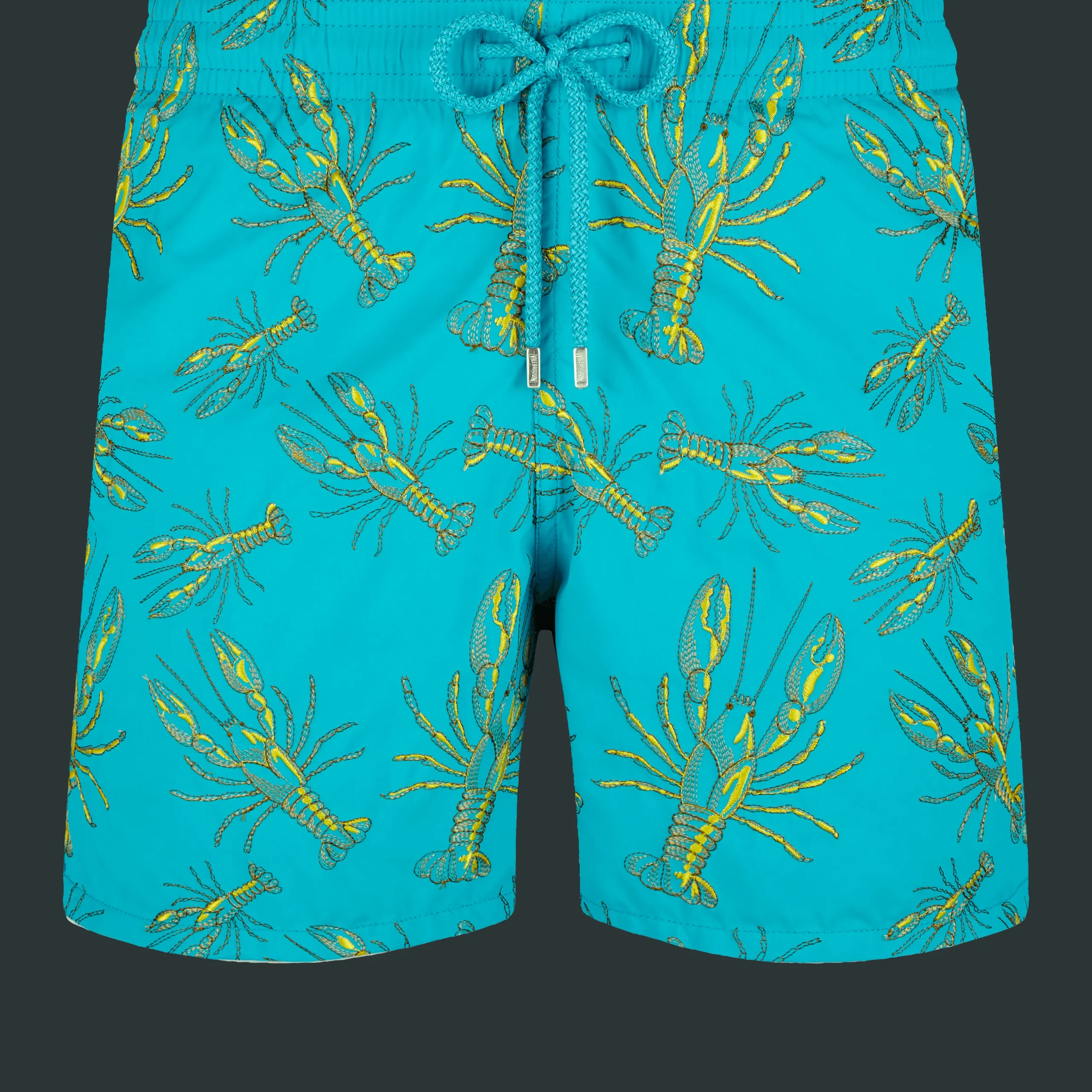 New Vilebrequin Men Embroidered Swimwear Lobsters - Limited Edition Curacao/Blue