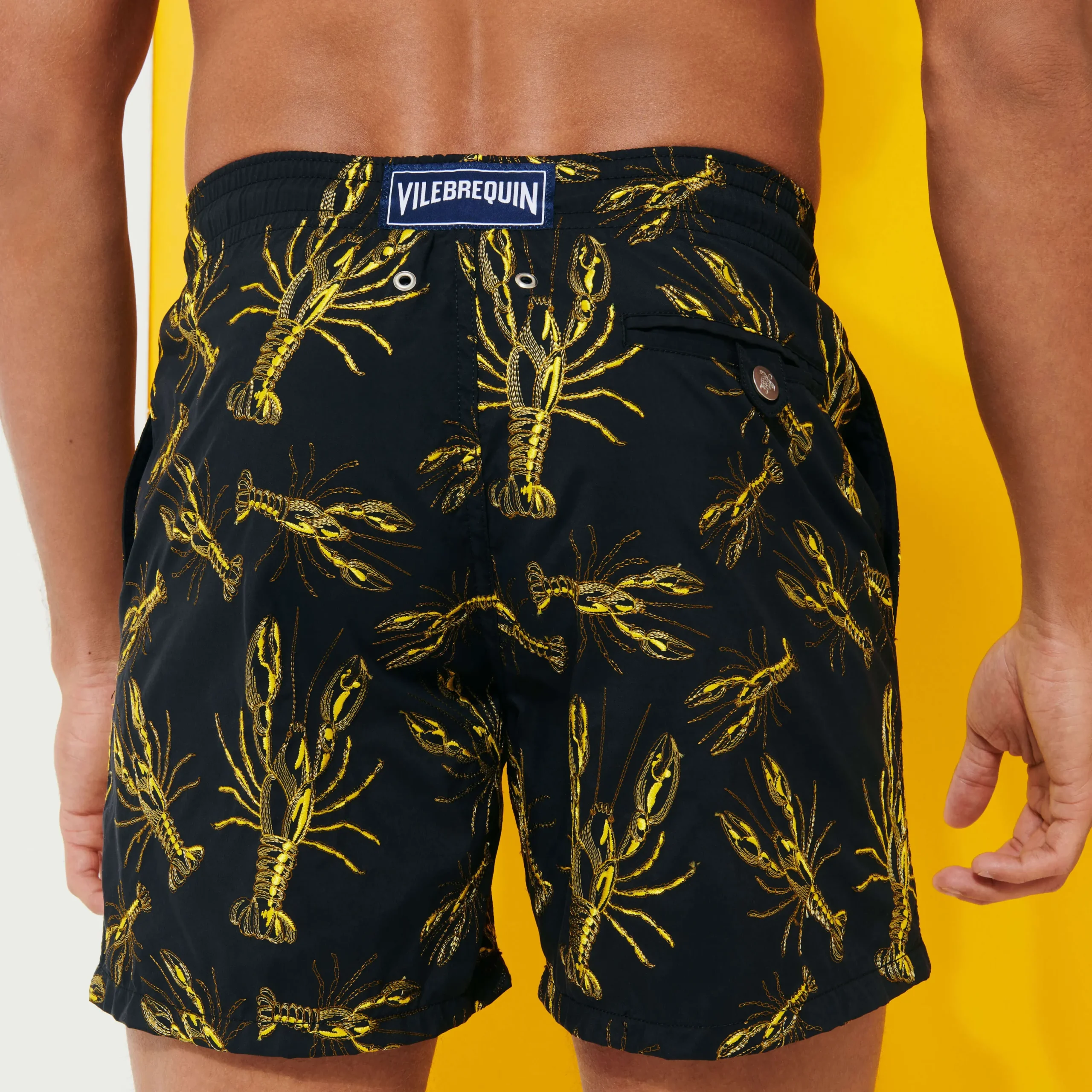 New Vilebrequin Men Embroidered Swimwear Lobsters - Limited Edition Black/Black