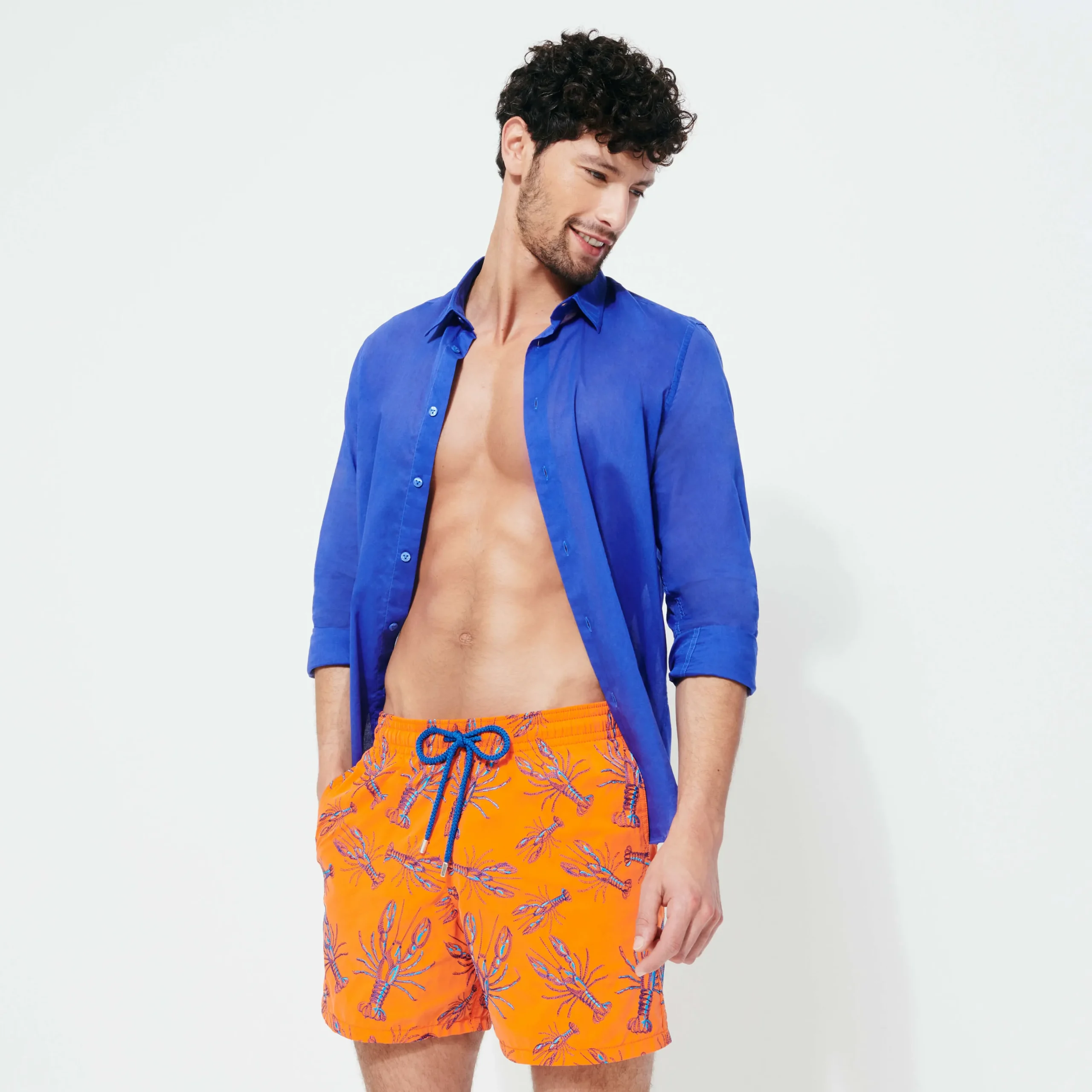 Online Vilebrequin Men Embroidered Swimwear Lobsters - Limited Edition Tango/Orange