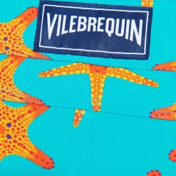 Sale Vilebrequin Men Flat Belt Stretch Swimwear Starfish Dance Curacao/Blue