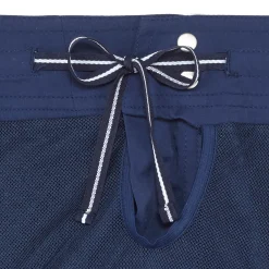 Hot Vilebrequin Men Flat Belt Stretch Swim Trunks Solid Navy/Blue