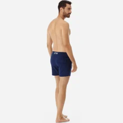 Cheap Vilebrequin Men Flat Belt Stretch Swim Trunk Solid Navy/Blue
