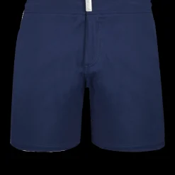 Cheap Vilebrequin Men Flat Belt Stretch Swim Trunk Solid Navy/Blue