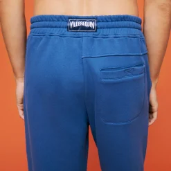 Cheap Vilebrequin Men Jogger Cotton Pants Solid Sea Blue/Blue