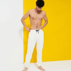 Online Vilebrequin Men Jogger Cotton Pants Solid Off White/White