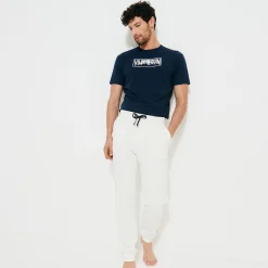 Online Vilebrequin Men Jogger Cotton Pants Solid Off White/White