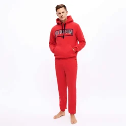 Best Vilebrequin Men Jogger Cotton Pants Solid Burgundy/Red