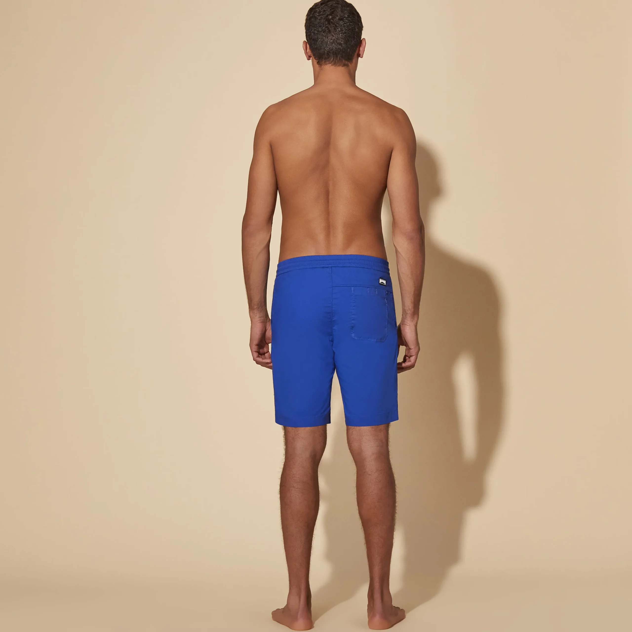 Shop Vilebrequin Men Jogging Gabardine Stretch Bermuda Shorts Purple Blue/Blue
