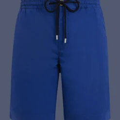 Shop Vilebrequin Men Jogging Gabardine Stretch Bermuda Shorts Purple Blue/Blue