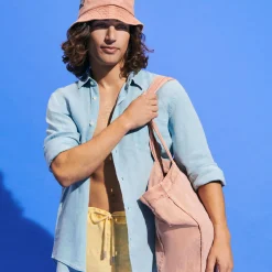 Outlet Vilebrequin Men Linen Bermuda Shorts Mineral Dye Genet/Yellow