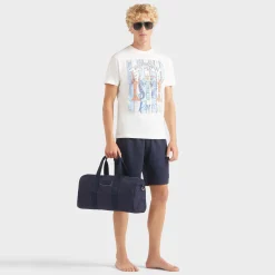 Best Sale Vilebrequin Men Linen Bermuda Shorts Cargo Pockets Navy/Blue