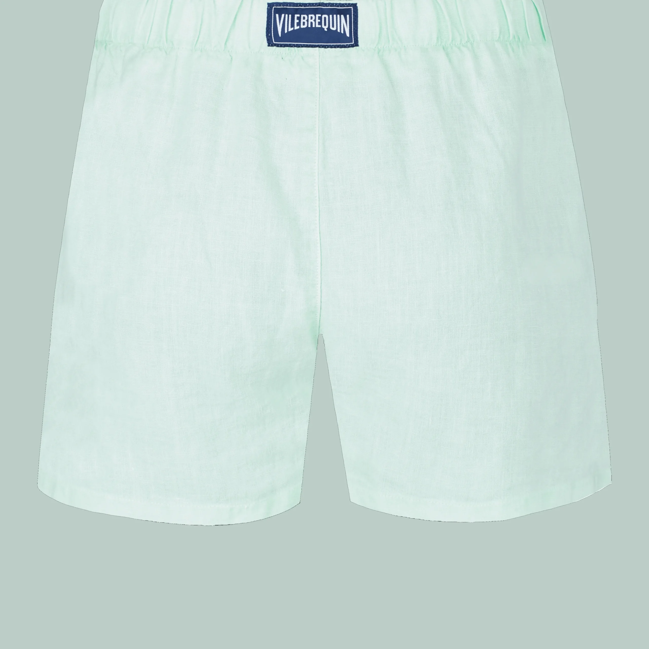 Clearance Vilebrequin Men Linen Bermuda Shorts Mineral Dye Water Green/Green