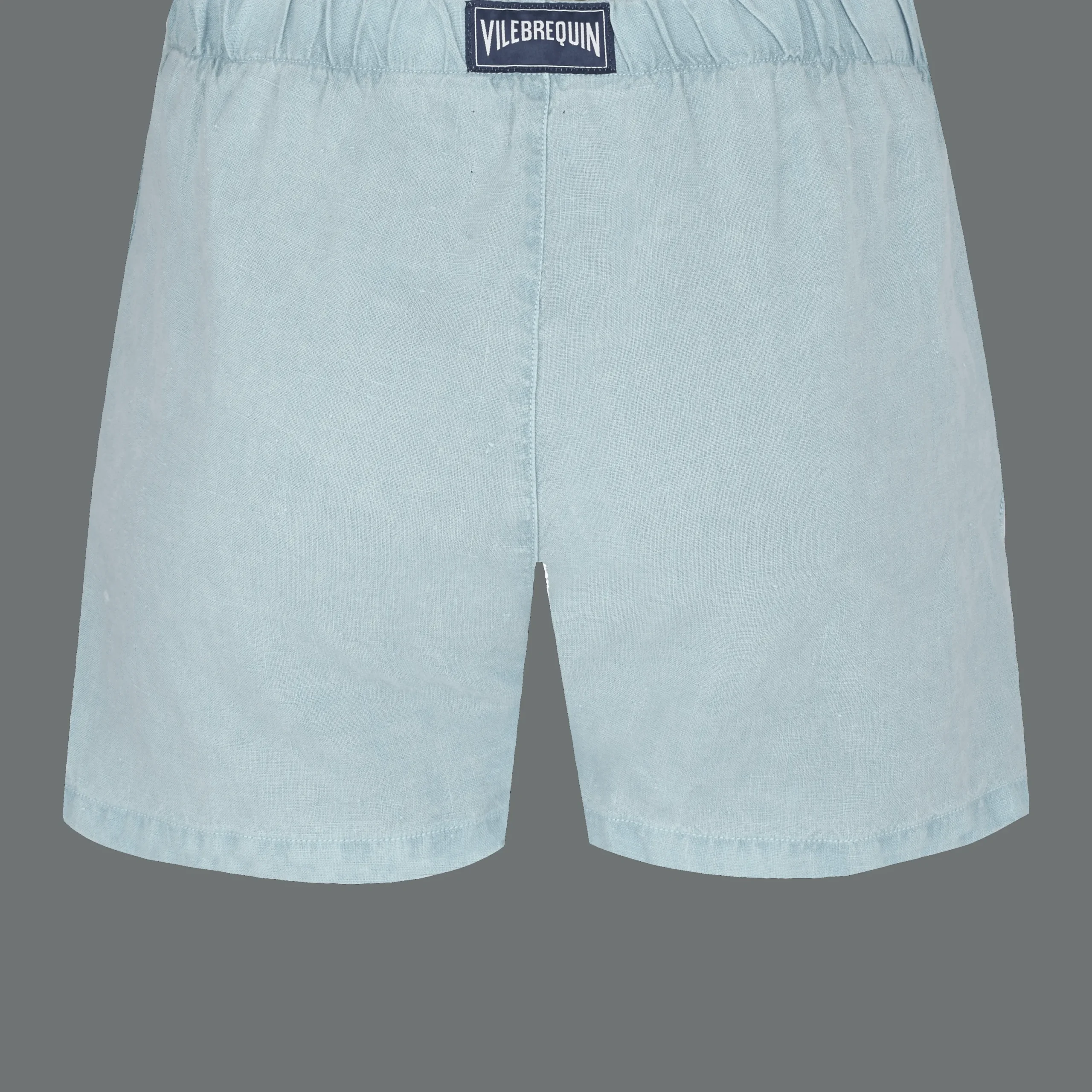 Outlet Vilebrequin Men Linen Bermuda Shorts Mineral Dye Source/Blue
