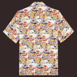 Sale Vilebrequin Men Linen Bowling Shirt Fish Family White/White