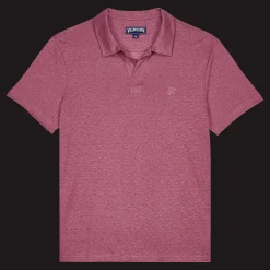 Cheap Vilebrequin Men Linen Jersey Polo Shirt Solid Murasaki/Purple