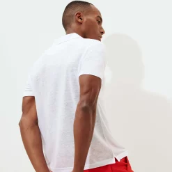 Outlet Vilebrequin Men Linen Jersey Polo Shirt Solid White/White