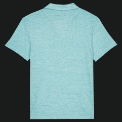 Sale Vilebrequin Men Linen Jersey Polo Shirt Solid Lazuli Blue Heather/Blue