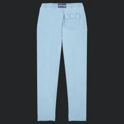 Hot Vilebrequin Men Linen Pants Solid Mineral Dye Source/Blue