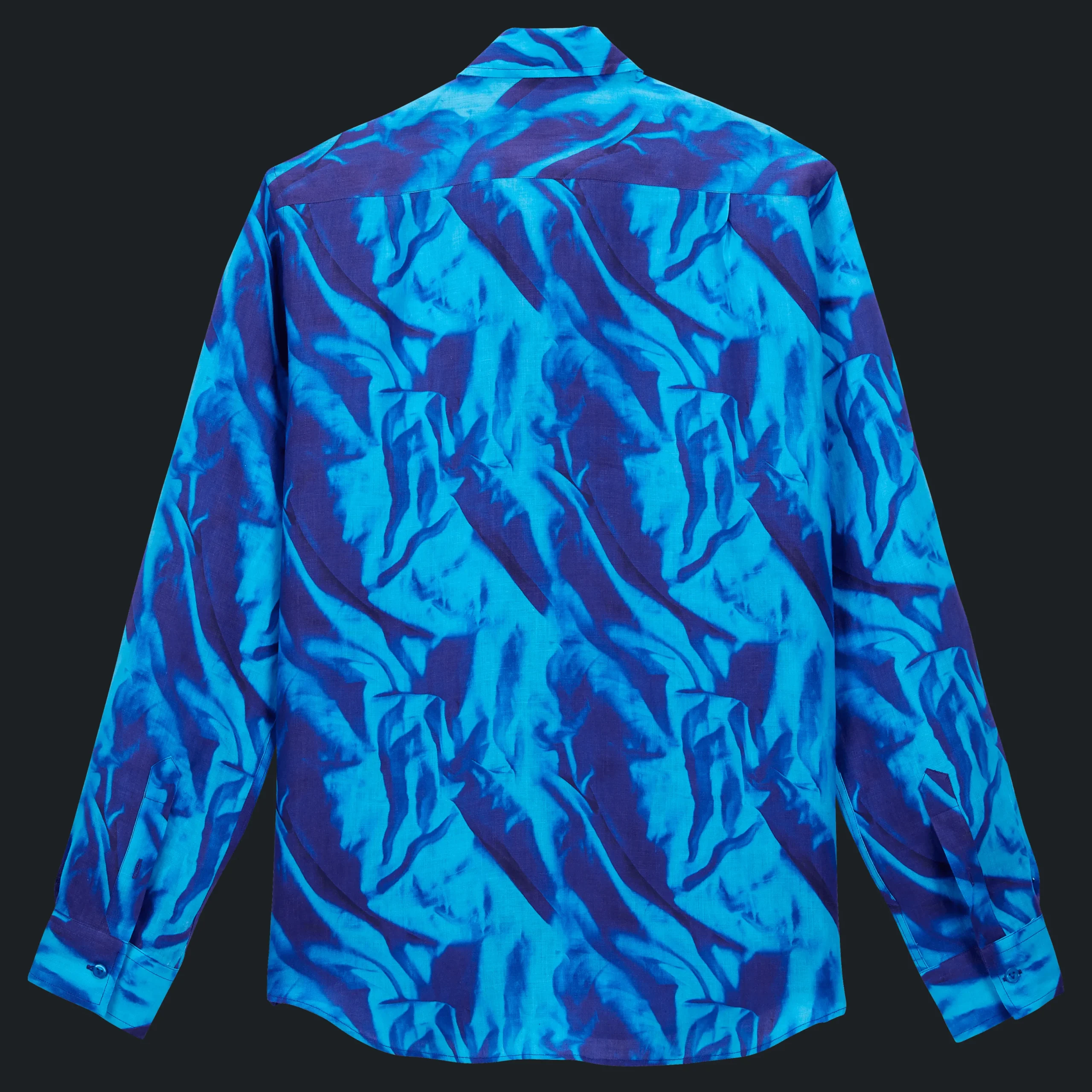 Best Sale Vilebrequin Men Linen Shirt Les Draps Froisses Neptune Blue/Blue