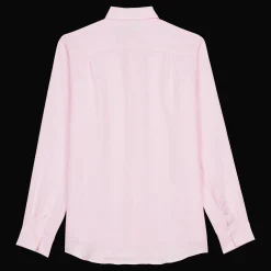 Cheap Vilebrequin Men Linen Shirt Solid Ballet Shoe/Pink