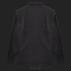 Outlet Vilebrequin Men Linen Shirt Solid Black/Black