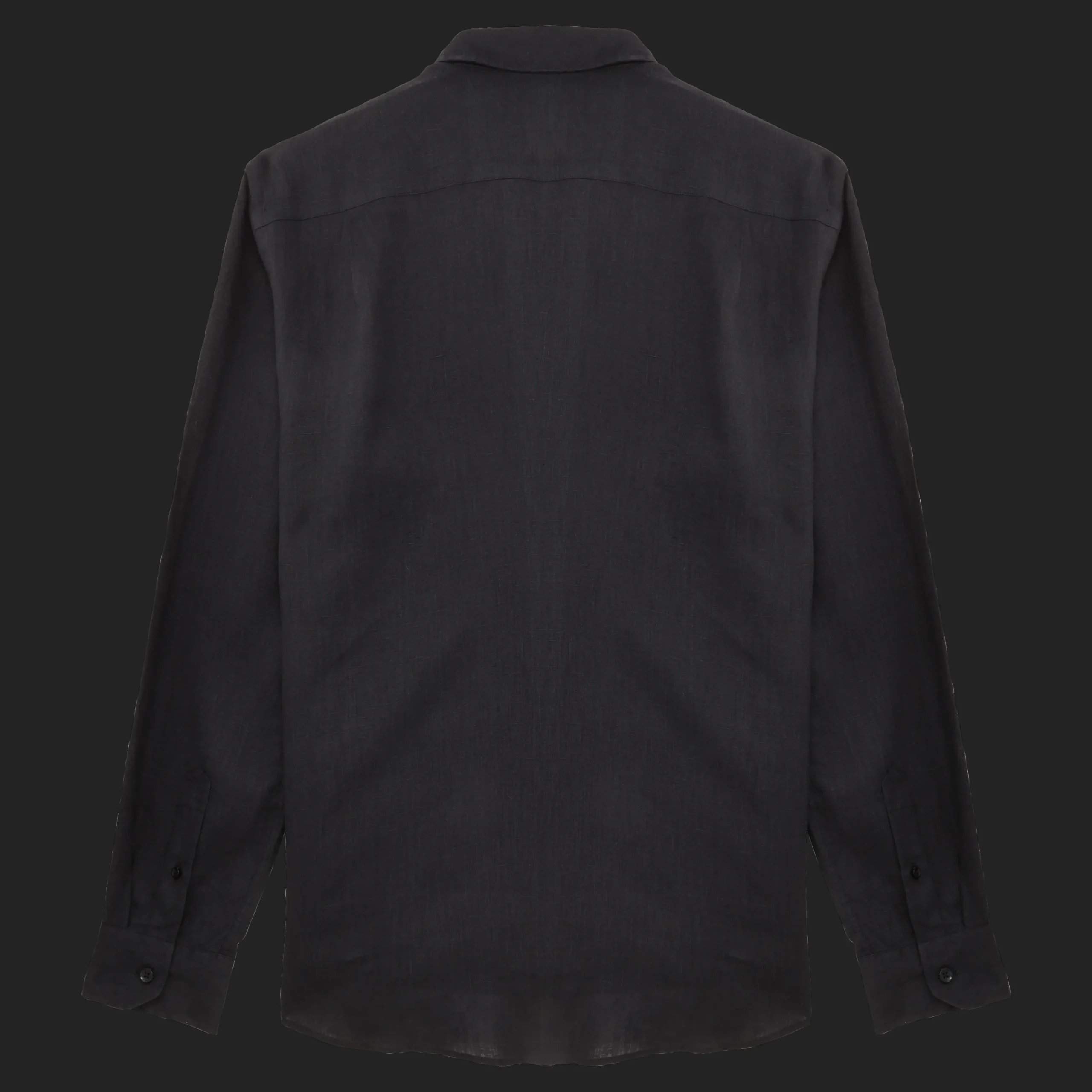 Outlet Vilebrequin Men Linen Shirt Solid Black/Black