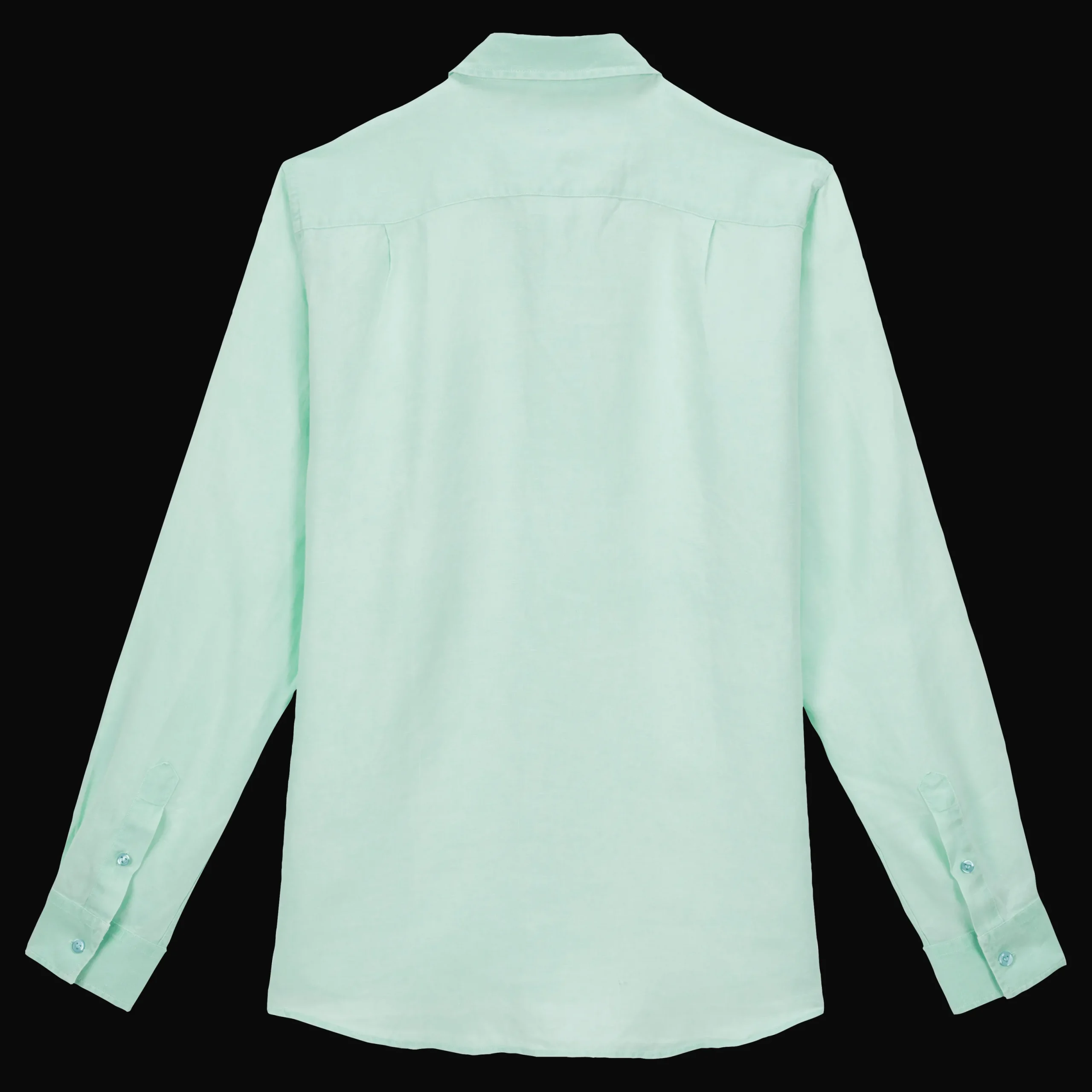 Shop Vilebrequin Men Linen Shirt Solid Water Green/Green